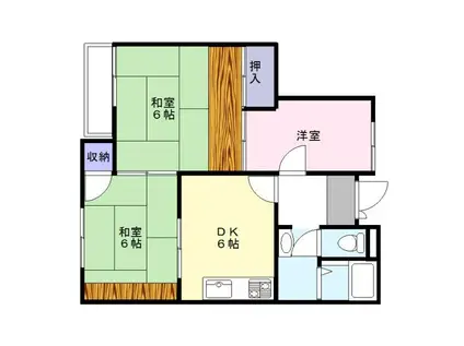 アピアフェニックス(3DK/2階)の間取り写真