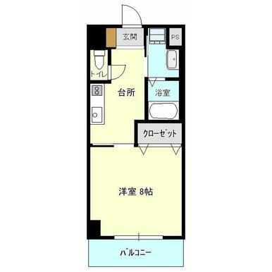 フルリール松浦II(1K/3階)の間取り写真