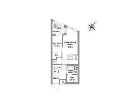 コンフォリア・リヴ渋谷本町(1LDK/3階)の間取り写真