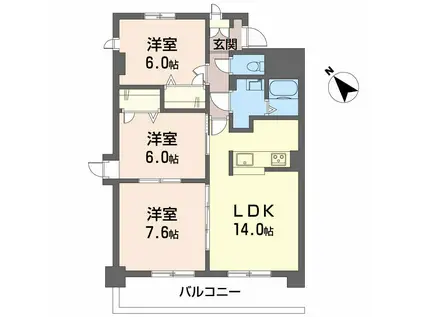 ダ・カーポ祇園(3LDK/2階)の間取り写真