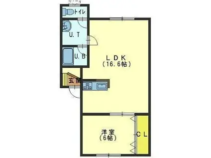 メゾンドM II(1LDK/1階)の間取り写真