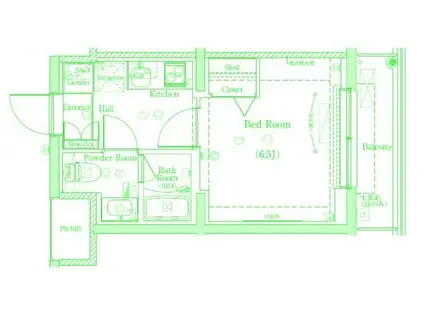 ラフィスタ元町Ⅱ(1K/3階)の間取り写真