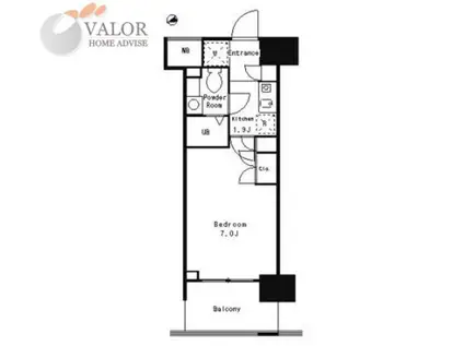 パークキューブ武蔵小杉(1K/7階)の間取り写真