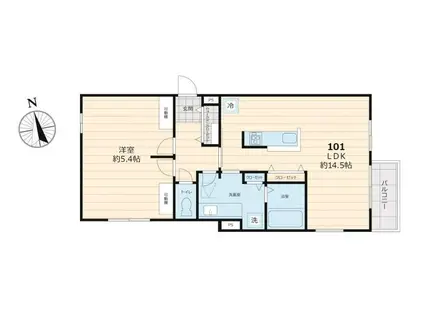 THE PLUMERIA OASIS(2LDK/1階)の間取り写真