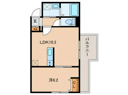 エムポワール(1LDK/2階)の間取り写真