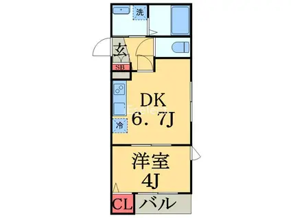 GRACIM6(1DK/3階)の間取り写真