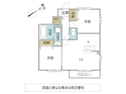 プランドール(2LDK/1階)の間取り写真