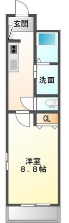 サンライト杏(1K/1階)の間取り写真