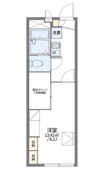レオパレス倉安川(1K/1階)の間取り写真