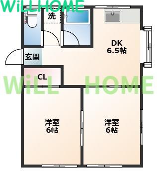 ハイツ裕(2DK/2階)の間取り写真