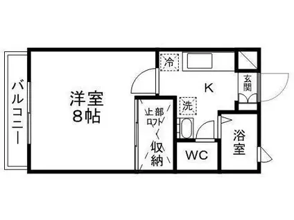 ティエラ多賀城2号館(1K/2階)の間取り写真