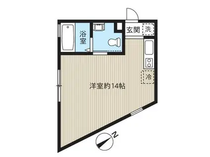 レピュア南千住レジデンスII(ワンルーム/1階)の間取り写真