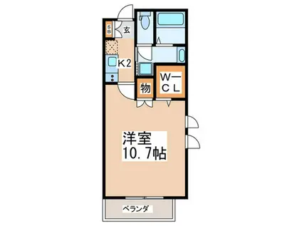 ル シエル みなと通(1K/1階)の間取り写真