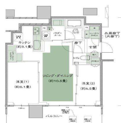 シティタワーズ板橋大山サウスタワー(2LDK/12階)の間取り写真