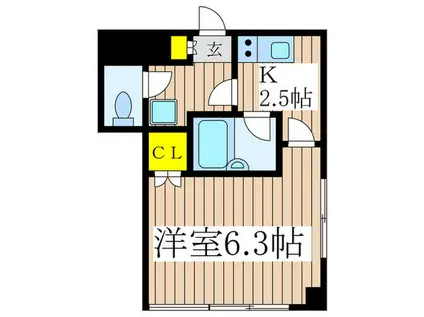 メゾン・ド・ティーグル II(1K/3階)の間取り写真