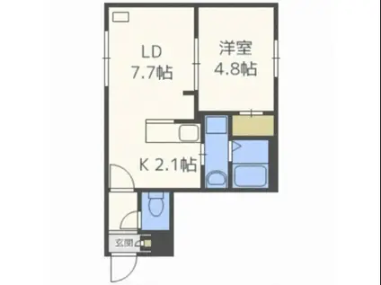 地下鉄南北線 平岸駅(札幌市営) 徒歩6分 4階建 築10年(1LDK/4階)の間取り写真