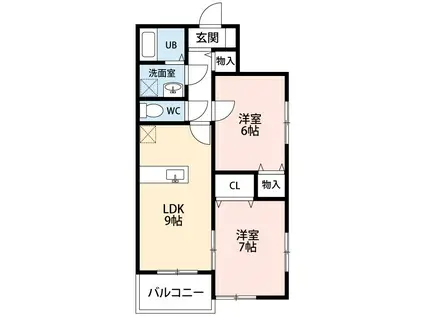 ラーラY・S A棟(2DK/1階)の間取り写真