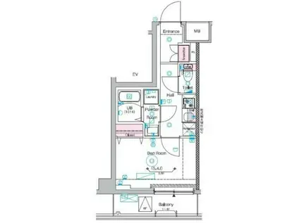 ハイズ戸田マキシヴ(1K/3階)の間取り写真