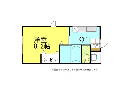 コーポ門(1K/2階)の間取り写真