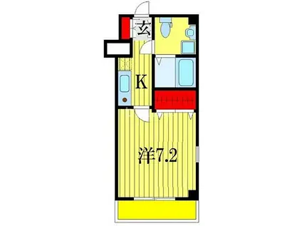 ルミエール幕張I(1K/3階)の間取り写真