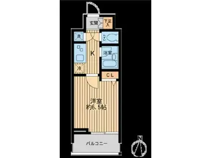 HF早稲田レジデンス(1K/4階)の間取り写真