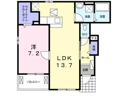 リバーサイドサクラIII(1LDK/1階)の間取り写真