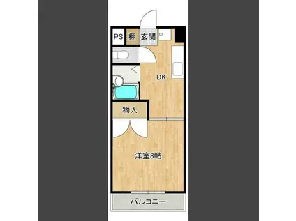 リーフコート宇多津(1DK/1階)の間取り写真