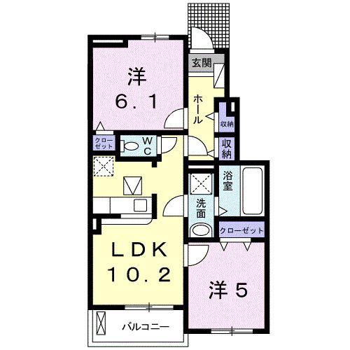サンハイム サコ(2LDK/1階)の間取り写真