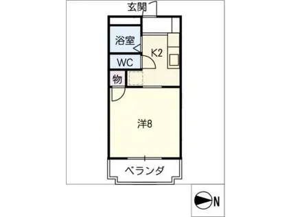 エープレット藤ヶ丘(1K/4階)の間取り写真