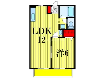 ガーデンヒルズ薬園台 (1LDK/1階)の間取り写真