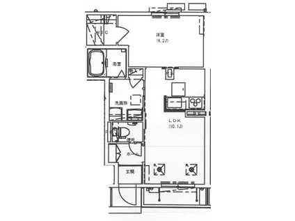 DWELL ZELKOVA壱番館(1LDK/1階)の間取り写真