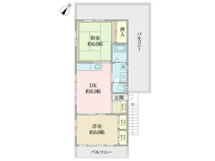 メゾン茅野(2DK/3階)の間取り写真