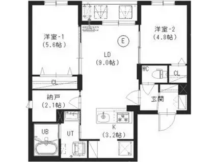 アルキオーネ24(2SLDK/3階)の間取り写真