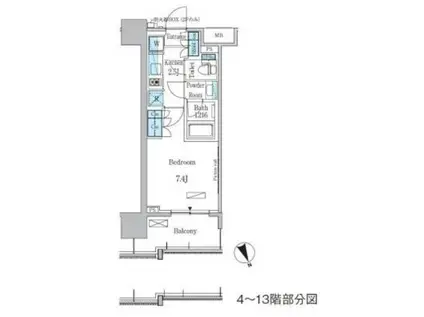 パークアクシス浅草・田原町(1K/9階)の間取り写真