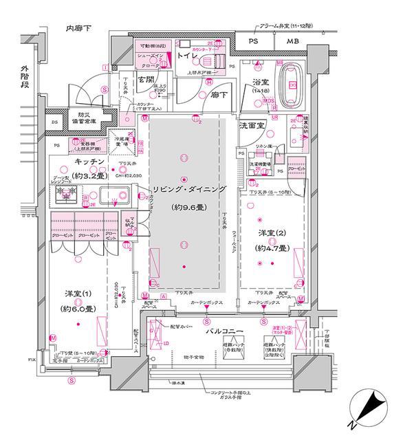 オーパスレジデンス銀座イースト(2LDK/2階)の間取り写真