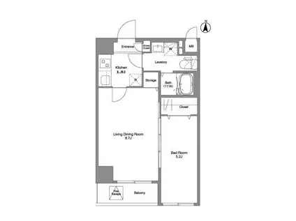 コンフォリア北池袋(1LDK/8階)の間取り写真