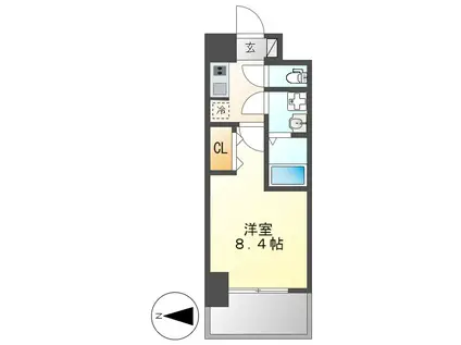 S-RESIDENCE山王(1K/11階)の間取り写真