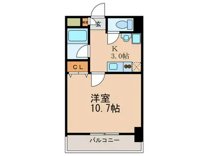 ラ・フォーレ東天満(1K/4階)の間取り写真