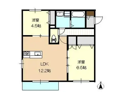 フローラ(2LDK/3階)の間取り写真