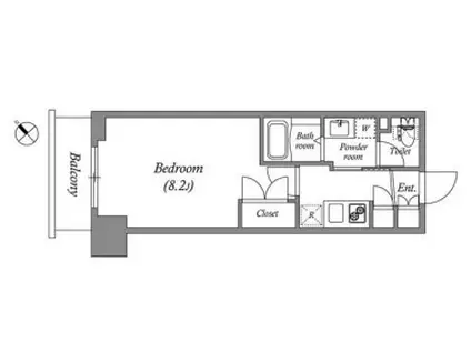 グランパセオ新宿余丁町(1K/2階)の間取り写真