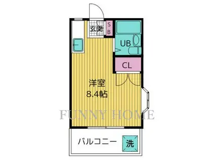 サンパーク三軒茶屋(ワンルーム/3階)の間取り写真