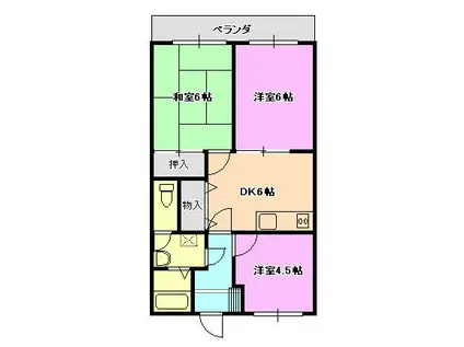 プレミール千代田(3DK/4階)の間取り写真