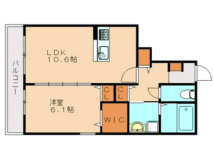 グランチェスタI(1LDK/1階)の間取り写真