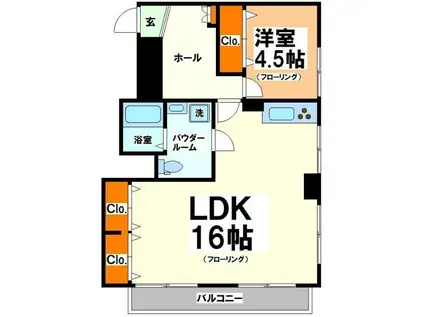 レジ東郷(1LDK/2階)の間取り写真