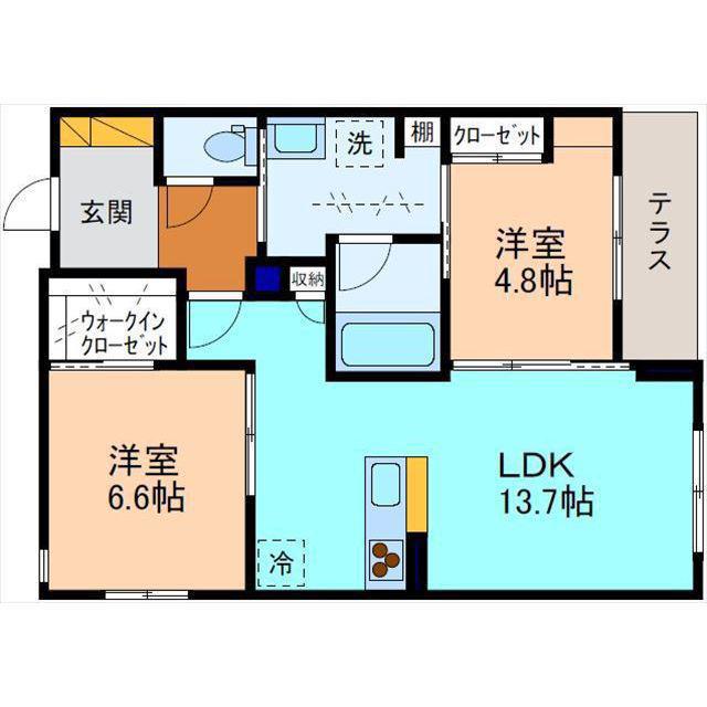 リオ・ブランコ(2LDK/1階)の間取り写真