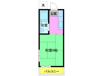 コーポフクヤ(ワンルーム/2階)の間取り写真