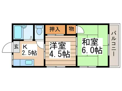 サンセゾン(2K/2階)の間取り写真