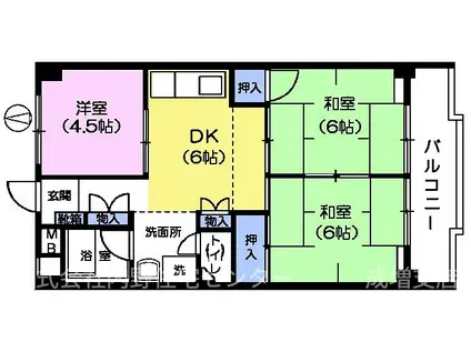 コーポチェリー(3DK/3階)の間取り写真