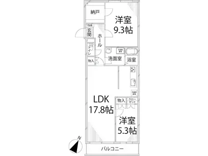 キャッスルコート御立唐立(2SLDK/1階)の間取り写真