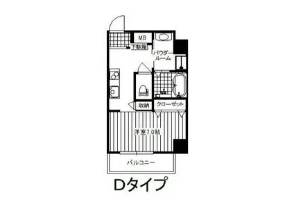 DIAMOND CREST KASHIWAダイヤモンドクレスト柏(1K/8階)の間取り写真